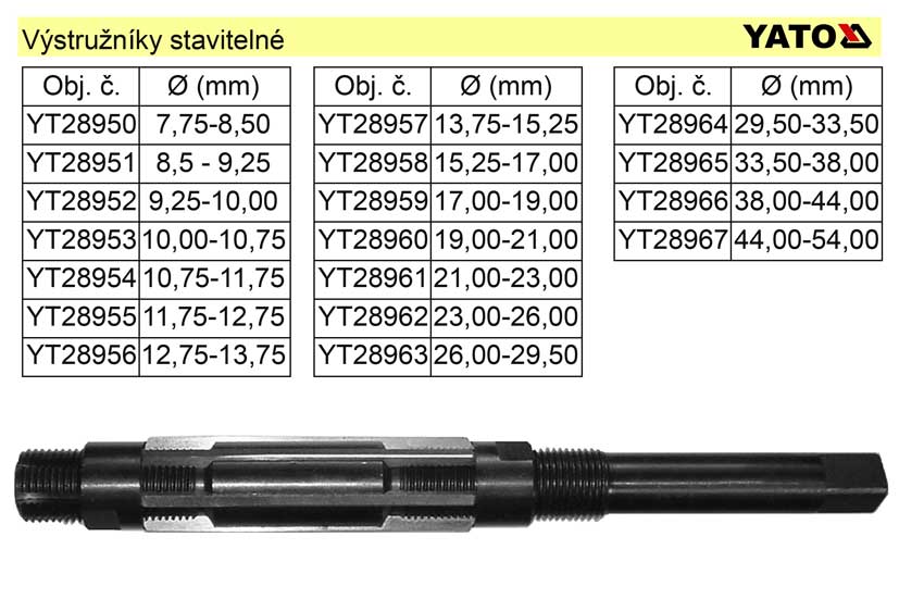 YATO Vstrunk staviteln  8,50-9,25mm HSS YT-28951